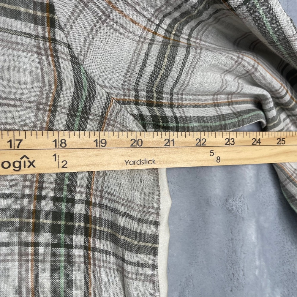 Jane and Delancey‎ Embroidered Plaid Shirt Womens M Oversized Mixed Media Boho - Picture 6 of 8